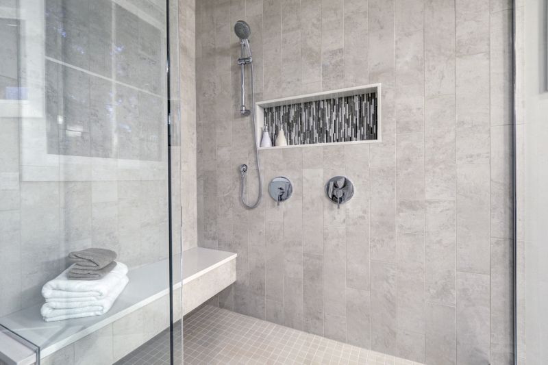 Glass-Enclosed Shower with Niche